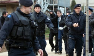 Kosovo police arrest Marko Đurić during his visit to Mitrovica on 26 March.