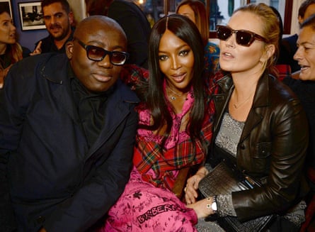 The Burberry 2018 frow: Edward Enninful, Naomi Campbell and Kate Moss.