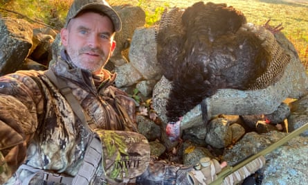 Hunter Carter Heather in New Hampshire with his single allotted turkey kill during fall hunting season.