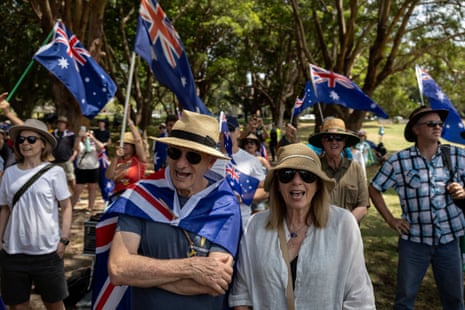 Demonstrators at a 'Put Australia First' a week after the Bondi attacks. Eloisa Lopez/Reuters
