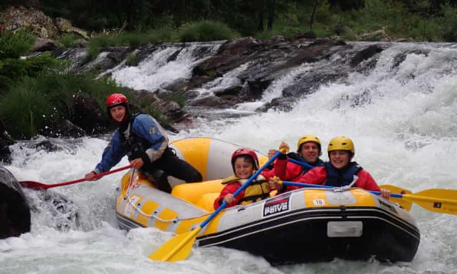 We walked the world’s longest suspension bridge in Portugal’s natural playground 5 Oliver Balch and his sons rafting on the Paiva River