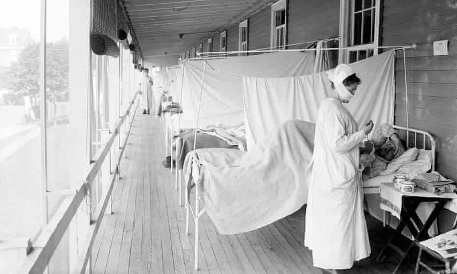 A flu ward during the 1918 flu pandemic.