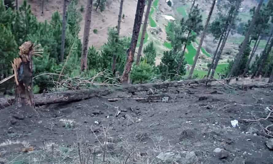 A photograph released by Pakistan of what it says was damage caused by bombing in Balakot