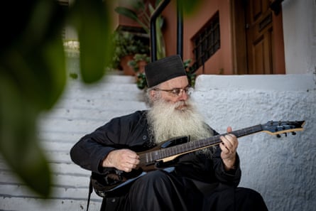 Fr Dionysios Tabakis, pictured in Nafplio, Greece, has recorded an experimental album.