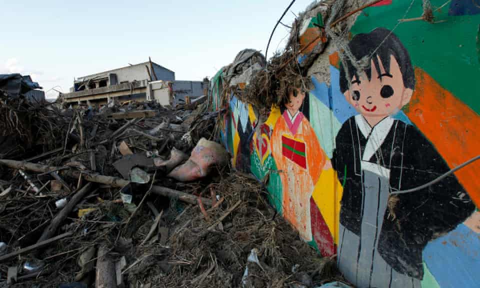 The tsunami-hit Okawa Elementary School in Ishinomaki, northeastern Japan March 28, 2011.