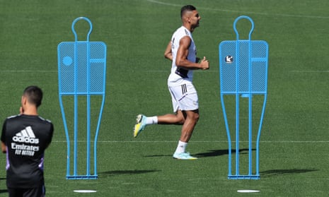 Casemiro getting an early taste of what it could be like to line up alongside some of his teammates at Old Trafford.