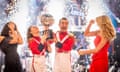 Katya Jones and Joe McFadden with the trophy after winning the final of the final.