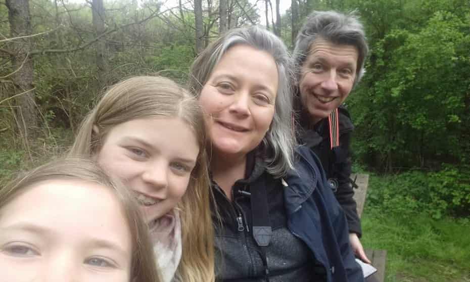Emma Woodford, husband Guido and daughters Leda and Zoe, Belgium. 