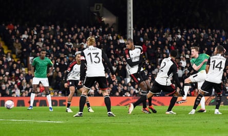 Sean Longstaff fires home to open the scoring at Fulham.