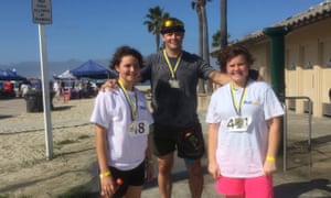 Hannah Williams (right) with her sister and father.