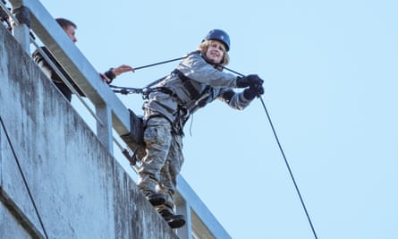 Rachel Johnson prepares to run down New Zealand’s Clyde dam in Celebrity SAS.