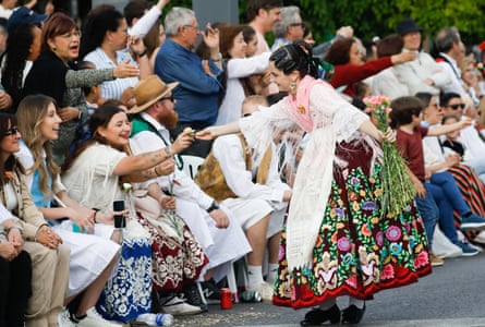 Flowers are also handed out at the Bando de la Huerta parade