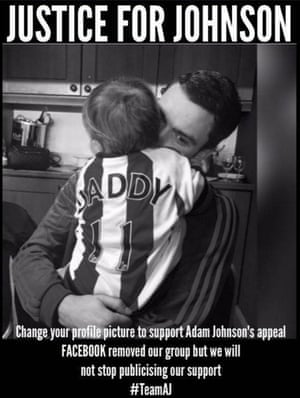 The ‘Justice for Johnson’ image posted on Facebook by Adam Johnson’s sister