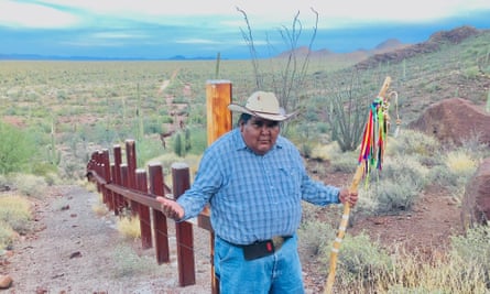 Verlon Jose, a tribal leader from Tohono O’odham Nation, on the border in 2020.