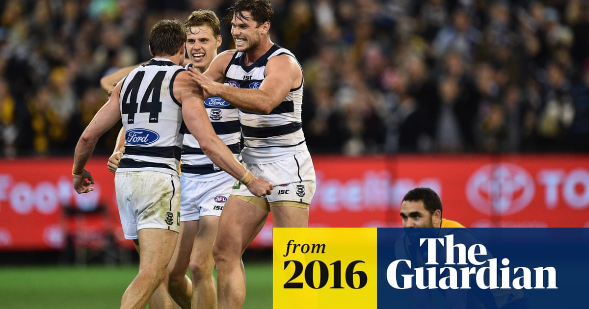 Geelong Beat Hawks In Classic Afl Final After Isaac Smith S Post Siren Miss Afl The Guardian