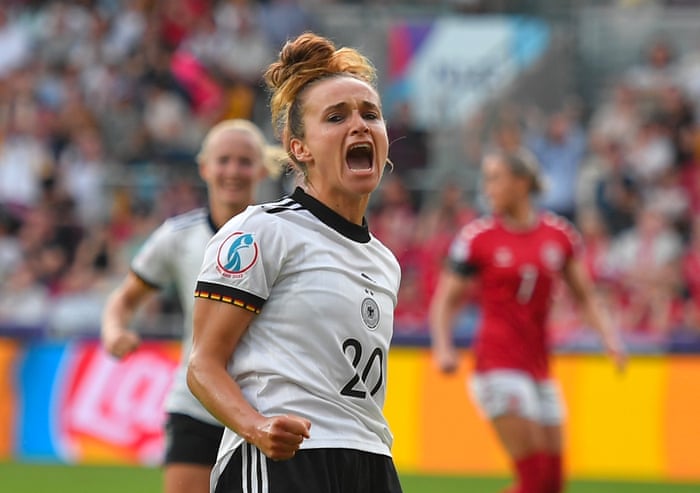 Lina Magull of Germany celebrates after opening the scoring.