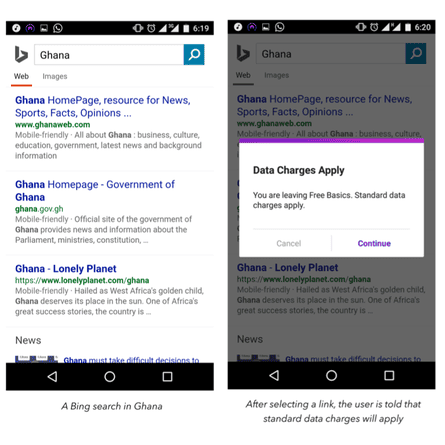 The content on Free Basics is very limited