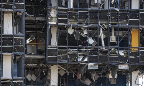 The building was located at Lva Tolstoho Street in central Kyiv.