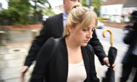 Elizabeth Lagone, Meta's head of health and wellbeing, arrives at North London coroner's court