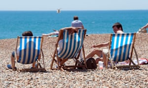 Sunbathers on Brighton beach