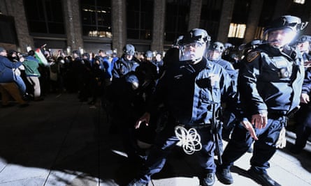 Police arrest protesters at New York University (NYU) on Monday