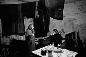 Liverpool, 1969. A mother and daughter in their cellar flat in Liverpool 8