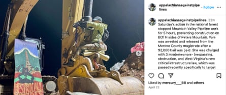 Appalachians Against Pipelines, a direct action group, has documented its campaign against the Mountain Valley pipeline, and how anti-protest laws have targeted its members.