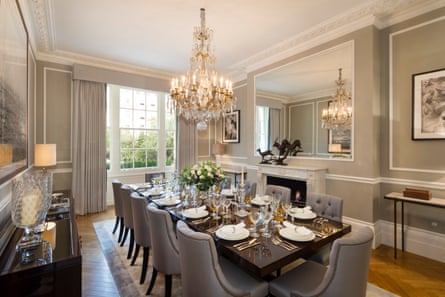 The formal dining Room at 73 Chester Square.