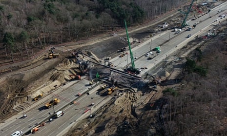 Image of works being done with bridge removed