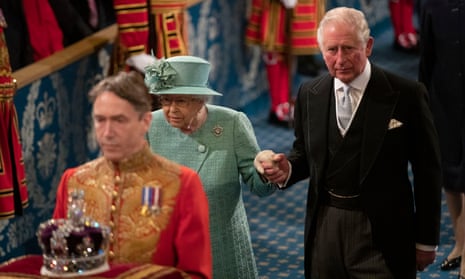 The Queen and Prince Charles at the Palace of Westminster, London, in 2019.