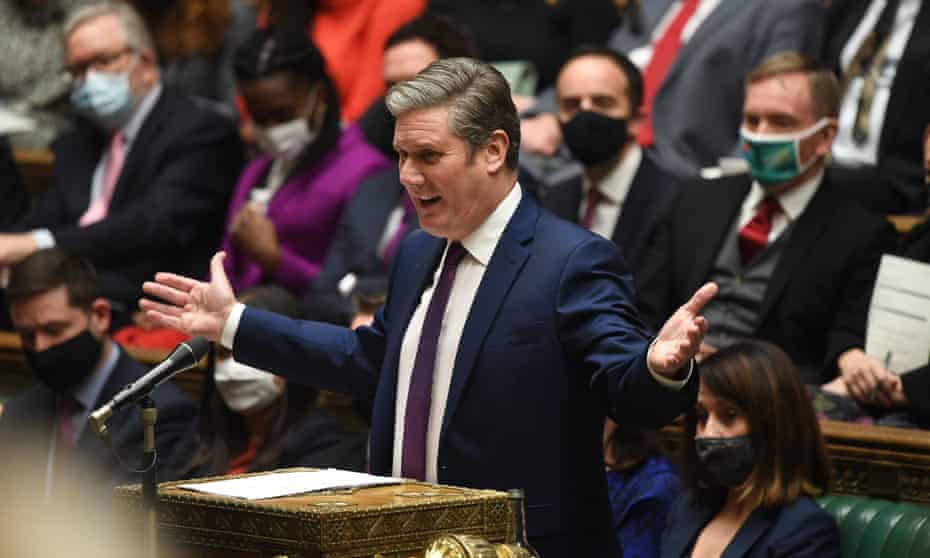 Keir Starmer standing at the dispatch box gesturing
