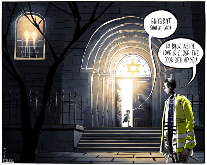 Ella Baron on the aftermath of the Manchester synagogue attack – cartoon