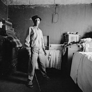 A tsotsi with his draad (shortened wire for street fighting), 1388A White City, Jabavu, Soweto, September 1972.