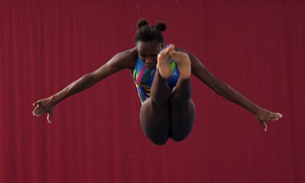 Desharne Bent-Ashmeil of Crystal Palace Diving Club dives during the final of the women’s 1M atthe British Diving Championships at Plymouth Life Centre in January 2020.