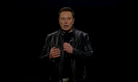 Tesla CEO and X owner Elon Musk speaks during an unveiling event for Tesla products in Los Angeles, California