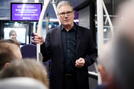 Keir Starmer visiting the First Bus Depot in Norwich today.
