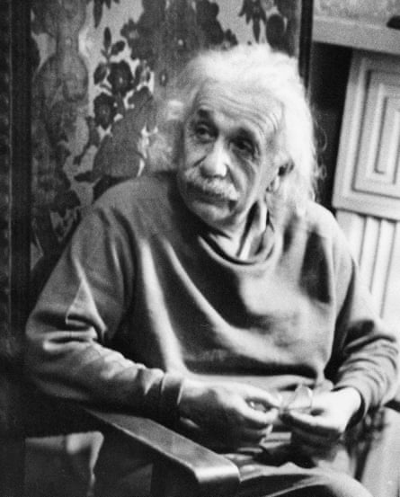 Albert Einstein at home in New Jersey, 1948.