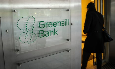 a man enter the Greensill Bank building in Bremen