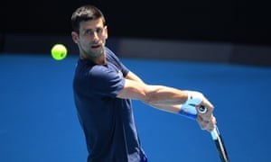 Novak Djokovic seen during a training session in Melbourne, Australia on 12 January as the tennis star blames his agent for a paperwork ‘mistake’.