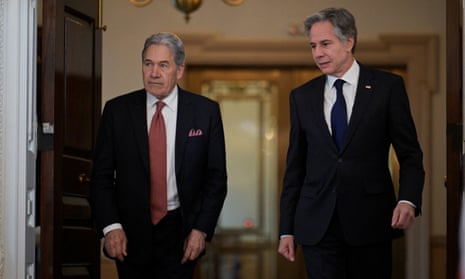 US secretary of state Antony Blinken meets with New Zealand foreign minister Winston Peters.