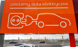 A charging point for electric cars in Gdansk, Poland.