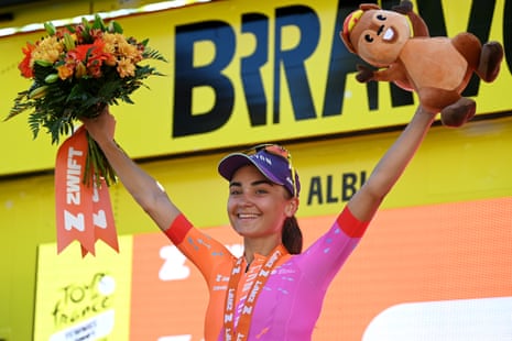 Ricarda Bauernfeind rode to victory during a solo breakaway and took the stage five win at the Tour de France Femmes.