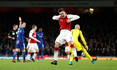 A frustrated Mesut Ozil.