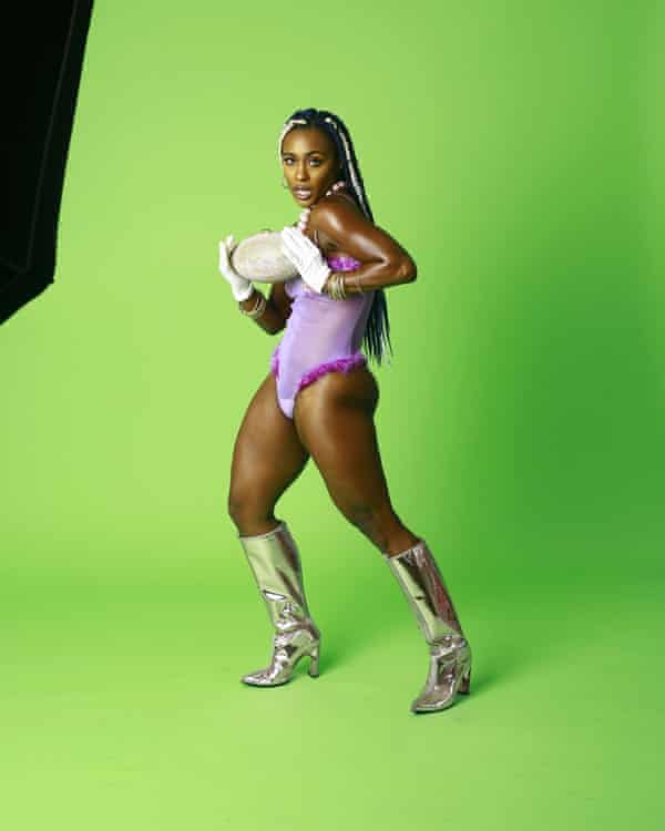 Taja Riley, a professional dancer, shooting promos for a previous Super Bowl.
