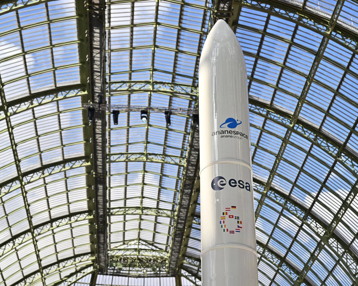 Backdrop to the International Space Summit at the Grand Palais in Paris.