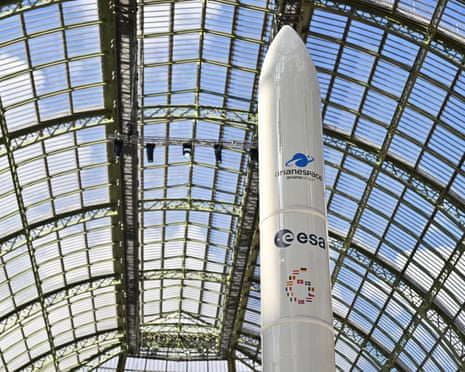 Backdrop to the International Space Summit at the Grand Palais in Paris.