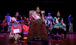 Rajalakshmi, 28, smiles after winning the Miss Wheelchair India beauty pageant