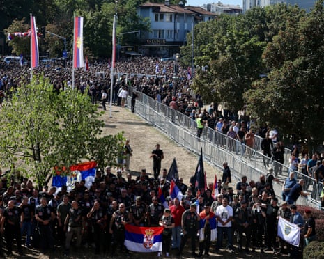 Thousands of people follow Bosnian Serb war criminal Ratko Mladić’s funeral in Belgrade, Serbia.