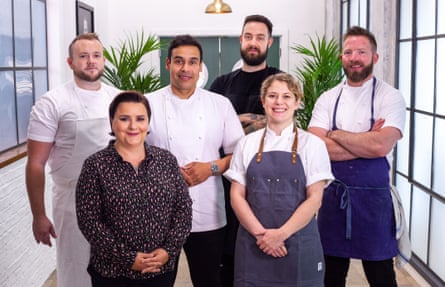 Sally Abe, front right, on Great British Menu in 2020.