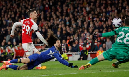 Kai Havertz scores a goal for Arsenal